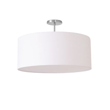 Nova California Stretch 17in 1-Light Semi-Flush Mount | Modern Satin Nickel and White Linen | Bedroom & Dining Room | Model 2110844WH