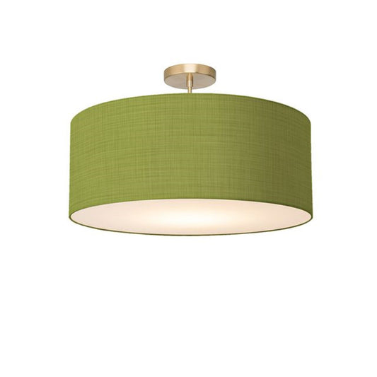 Nova California Stretch 17in 1-Light Semi-Flush Mount | Industrial Weathered Brass and Avocado Linen | Bedroom & Living Room | Model 2110845AV