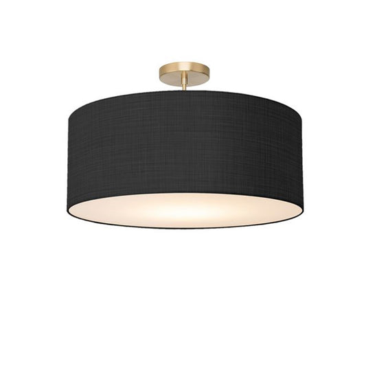 Nova California Stretch 17in 1-Light Semi-Flush Mount | Modern Weathered Brass and Black Linen | Bedroom & Entryway | Model 2110845BK