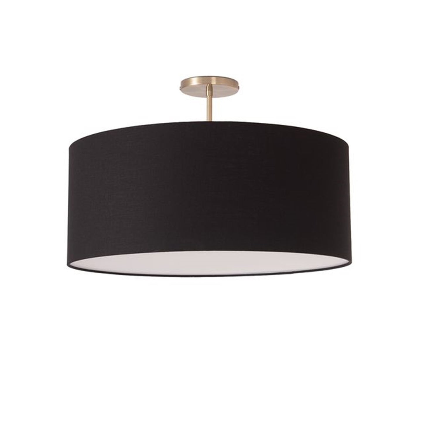 Nova California Stretch 17in 1-Light Semi-Flush Mount | Modern Weathered Brass and Black Linen | Bedroom & Entryway | Model 2110845BK
