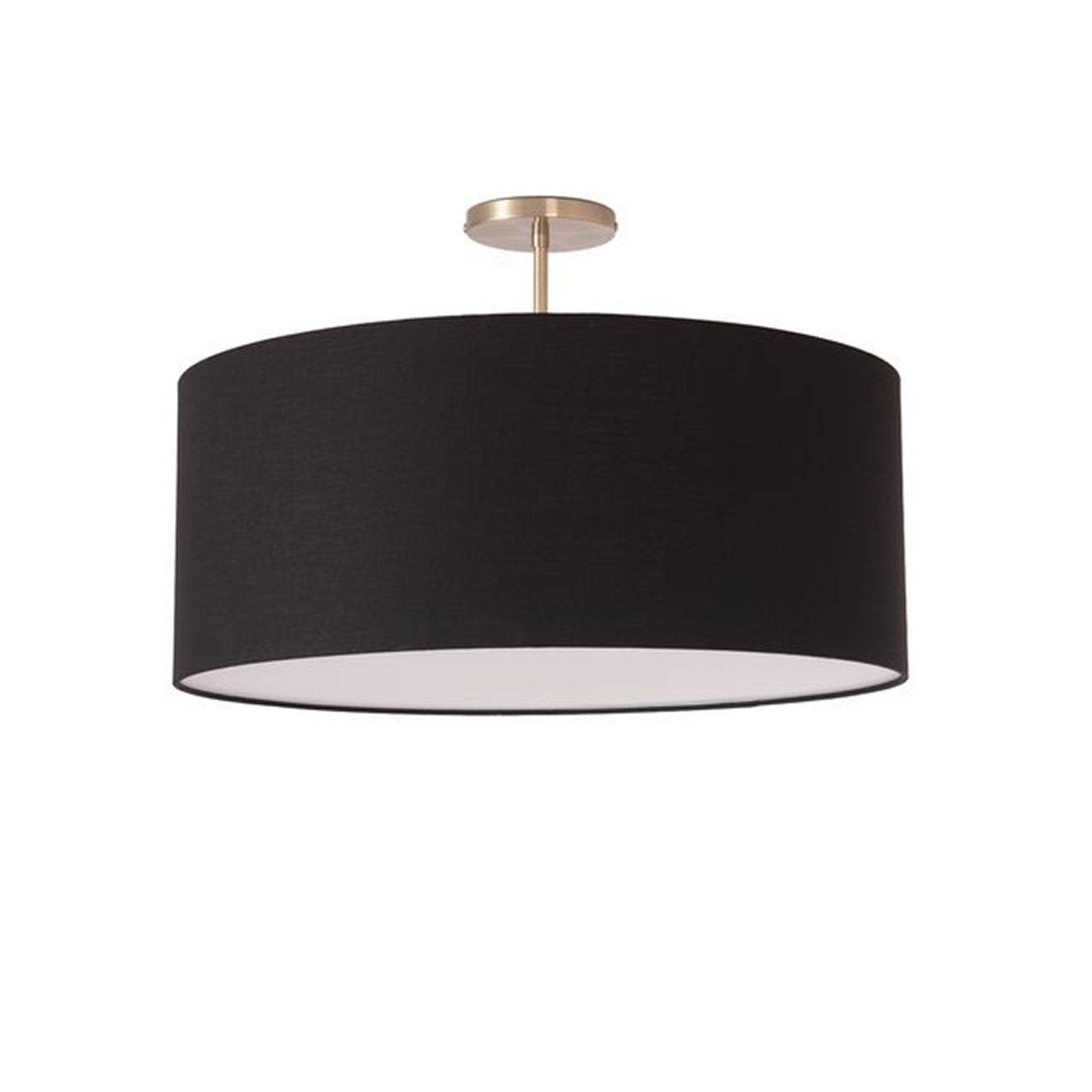 Nova California Stretch 17in 1-Light Semi-Flush Mount | Modern Weathered Brass and Black Linen | Bedroom & Entryway | Model 2110845BK