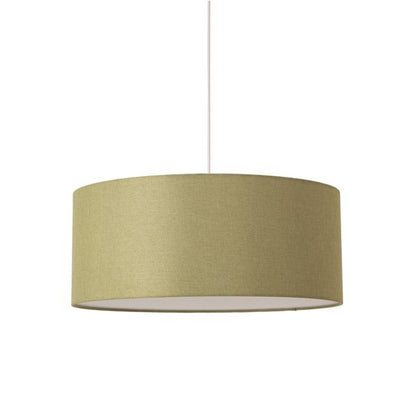 Nova California Stretch 15in 1-Light Pendant | Modern Satin Nickel and Avocado Linen | Kitchen Island & Dining Room | Model 2110846AV