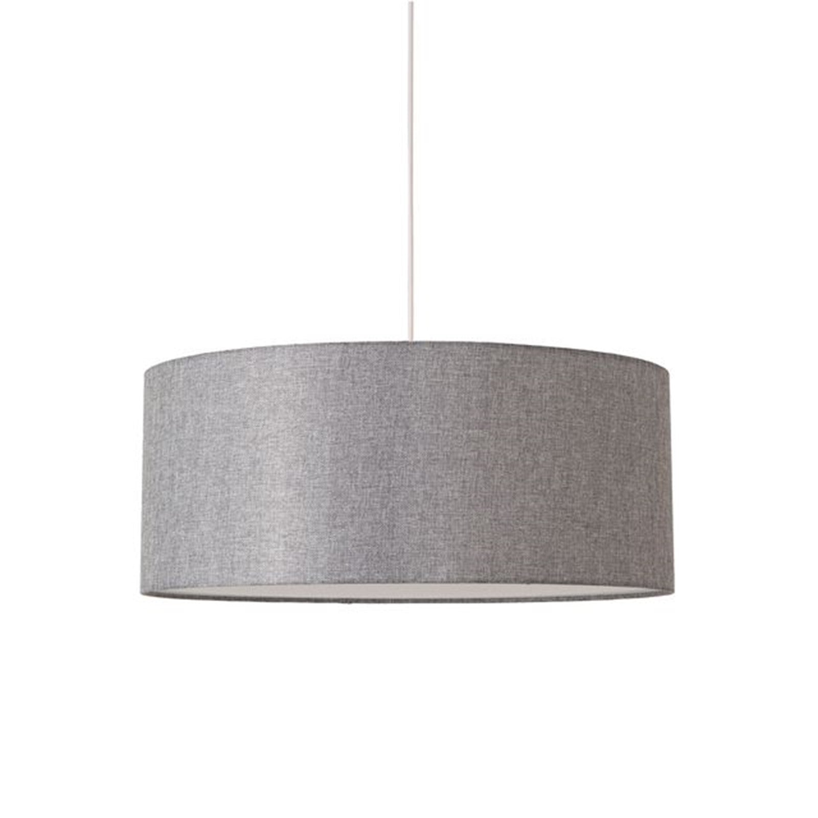 Nova California Stretch 22in 1-Light Pendant | Modern Satin Nickel and Cashmere Gray Linen Shade | Kitchen Island & Dining Room | Model 2110846CG