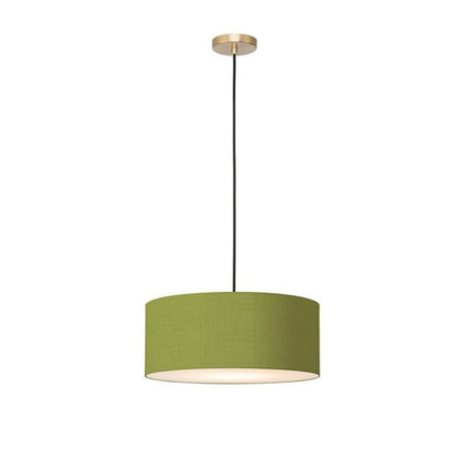 Nova California Stretch 15in 1-Light Pendant | Modern Weathered Brass and Avocado Linen | Kitchen Island & Dining Room | Model 2110847AV