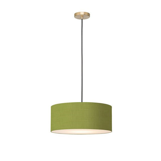 Nova California Stretch 15in 1-Light Pendant | Modern Weathered Brass and Avocado Linen | Kitchen Island & Dining Room | Model 2110847AV