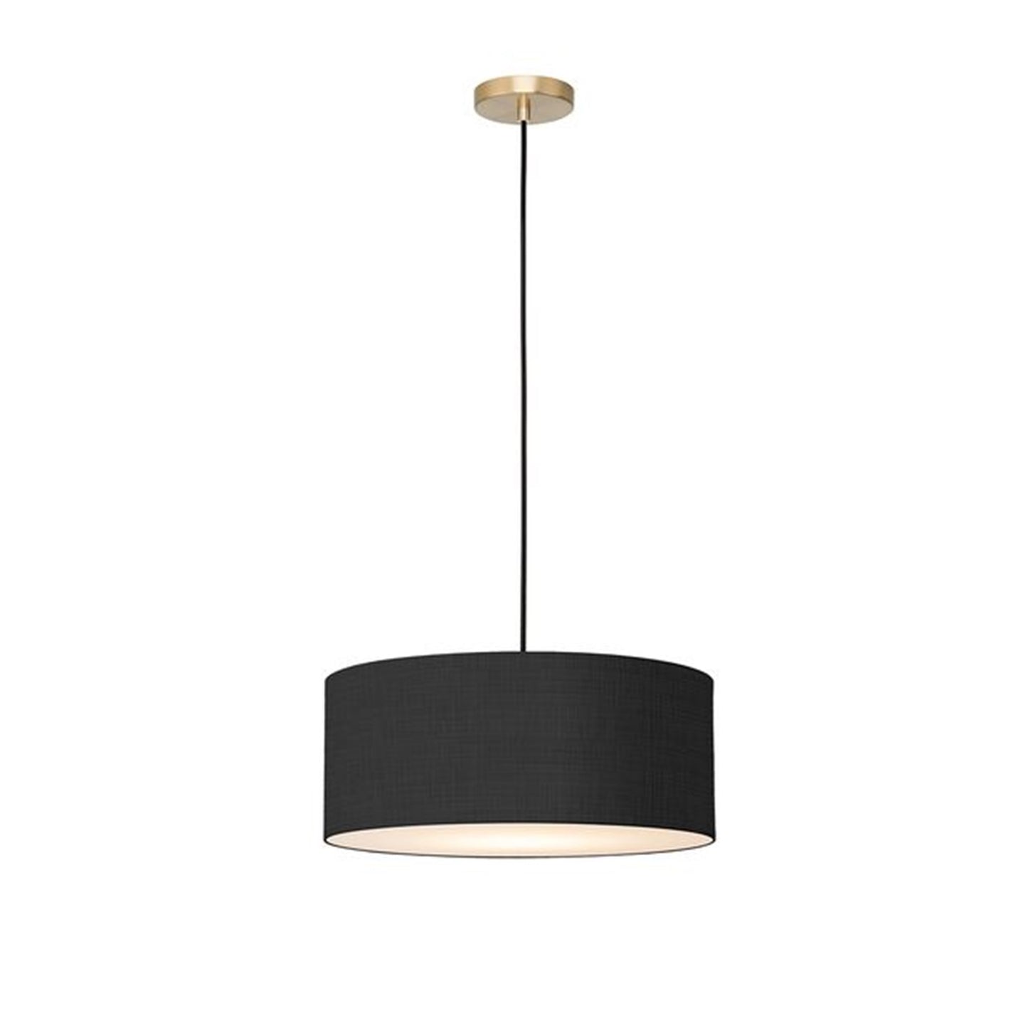 Nova California Stretch 15in 1-Light Pendant | Modern Weathered Brass and Black Linen | Kitchen Island & Dining Room | Model 2110847BK