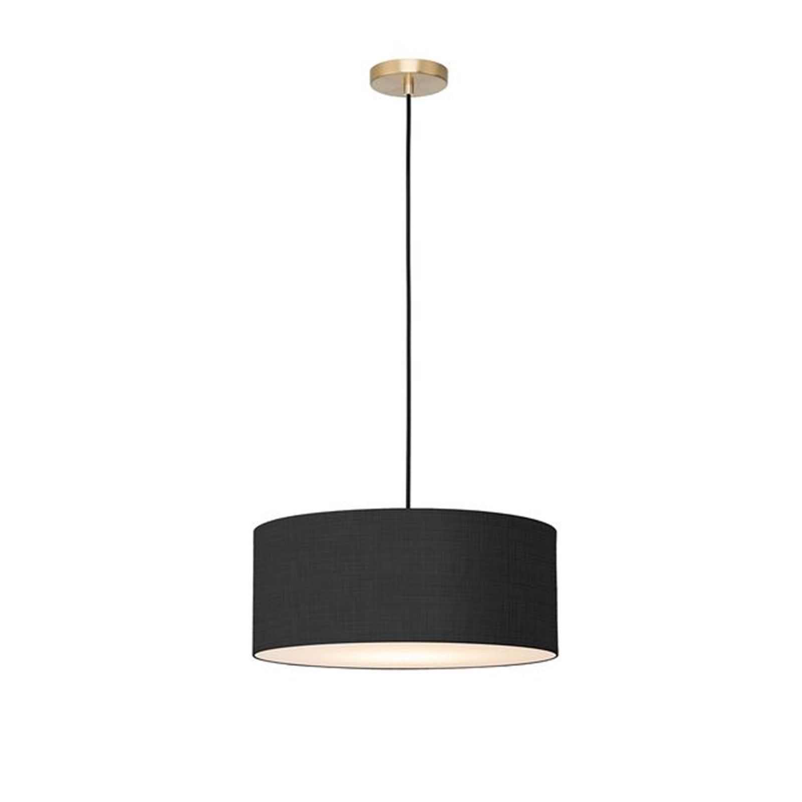 Nova California Stretch 15in 1-Light Pendant | Modern Weathered Brass and Black Linen | Kitchen Island & Dining Room | Model 2110847BK