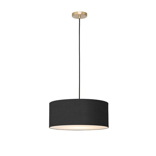 Nova California Stretch 15in 1-Light Pendant | Modern Weathered Brass and Black Linen | Kitchen Island & Dining Room | Model 2110847BK