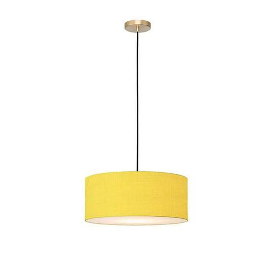 Nova California Stretch 15in 1-Light Pendant | Modern Weathered Brass and Mustard Linen | Kitchen Island & Dining Room | Model 2110847MU