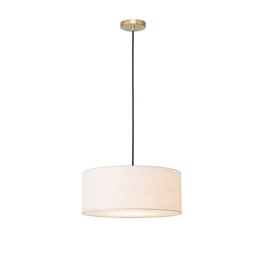 Nova California Stretch 15in 1-Light Pendant | Modern Weathered Brass and White Linen | Kitchen Island & Dining Room | Model 2110847WH