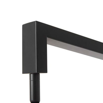 Nova California Stretch 87in 1-Light Arc Floor Lamp | Modern Black Steel and White Linen | Living Room & Bedroom | 17 x 49 x 87 in | Model 2110923