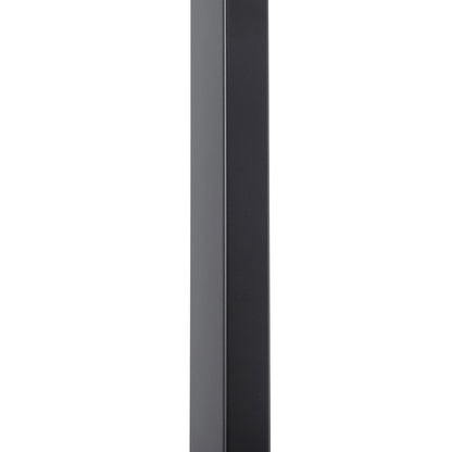 Nova California Stretch 87in 1-Light Arc Floor Lamp | Modern Black Steel and White Linen | Living Room & Bedroom | 17 x 49 x 87 in | Model 2110923