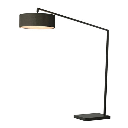 Nova California Stretch 87in 1-Light Arc Lamp | Modern Black Steel and Black Linen | Living Room & Bedroom | 1500 Lumens, 2700K | Model 2110923BK