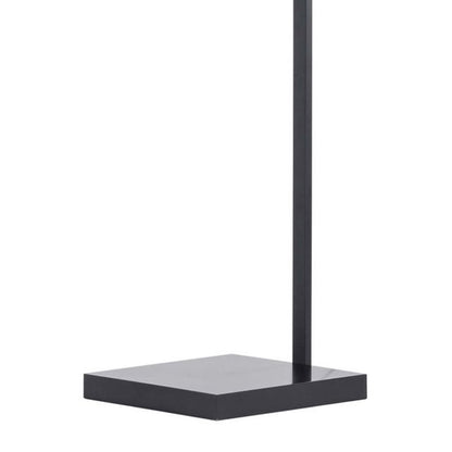 Nova California Stretch 75in Chairside Arc Floor Lamp | Modern Matte Black and White Linen Shade | Living Room & Bedroom | Model 2110924