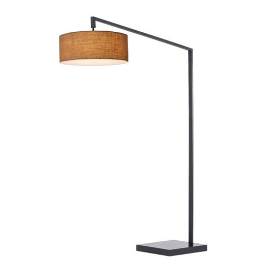 Nova California Stretch 75in 1-Light Arc Lamp | Industrial Black and Burlap Linen | Living Room & Bedroom | 72 x 24 x 75 in | Model 2110924BU