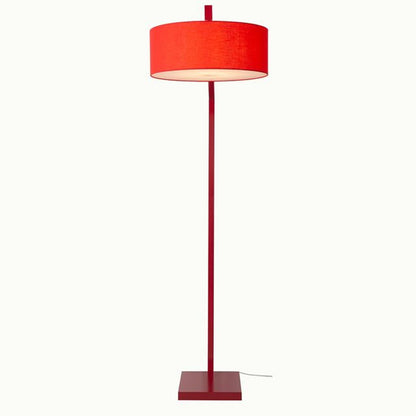 Nova California Stretch 87in 1-Light Arc Floor Lamp | Modern Red Steel and White Linen Shade | Living Room & Reading Nook | Model 2110925