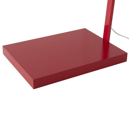 Nova California Stretch 87in 1-Light Arc Floor Lamp | Modern Red Steel and White Linen Shade | Living Room & Reading Nook | Model 2110925
