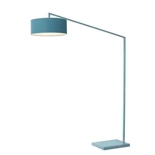 Nova California Stretch 87in 1-Light Arc Lamp | Modern Pool Blue Steel and Pool Blue Linen | Living Room & Bedroom | 1500 Lumens | Model 2110928BL