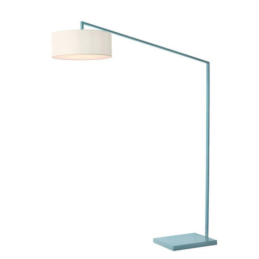 Nova California Stretch 87in 1-Light Arc Lamp | Modern Pool Blue Steel and White Linen | Living Room & Reading Nook | 1500 Lumens | Model 2110928WH