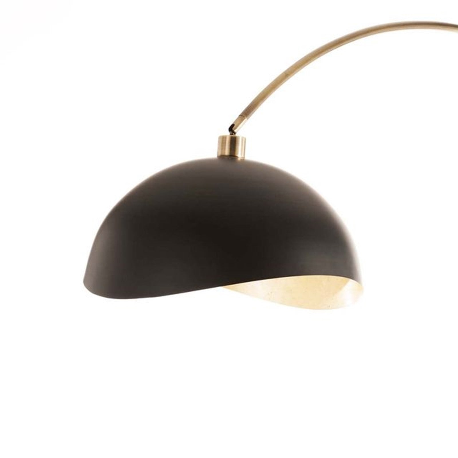 Nova California Luna Bella 92in 1-Light Arc Floor Lamp | Mid-Century Modern Weathered Brass and Matte Black with Gold Leaf Interior | Model 2111017