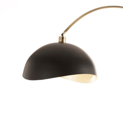 Nova California Luna Bella 92in 1-Light Arc Floor Lamp | Mid-Century Modern Weathered Brass and Matte Black with Gold Leaf Interior | Model 2111017