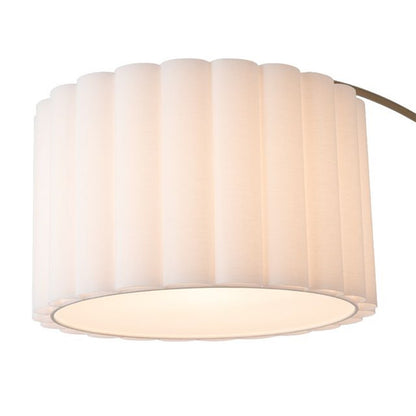 Nova California Scallop 46in 1-Light Wall Sconce | Mid-Century Weathered Brass and White Linen | Living Room & Bedroom | Model 2111803WB