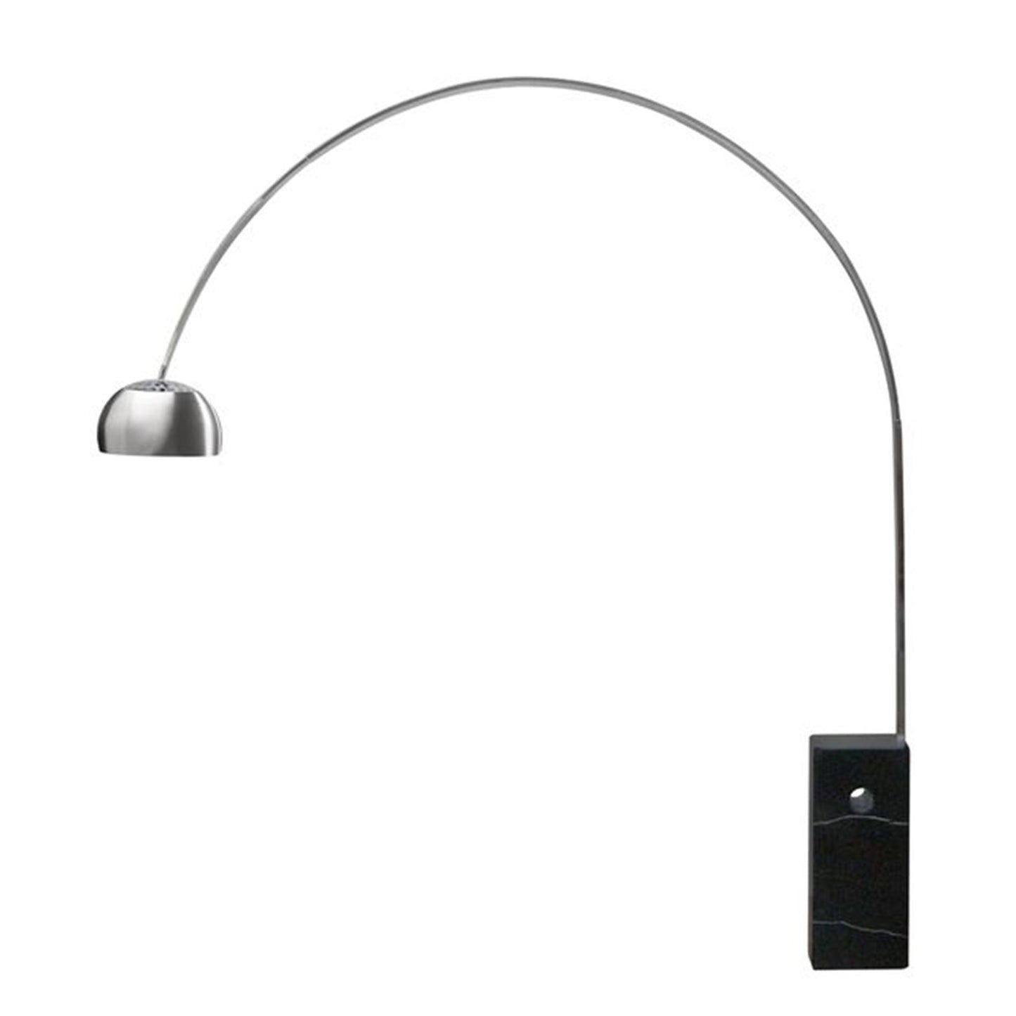Nova California Iconic 95in 1-Light Arc Floor Lamp | Mid-Century Brushed Nickel Black Marble | Living Room & Reading | Model 2111805BL