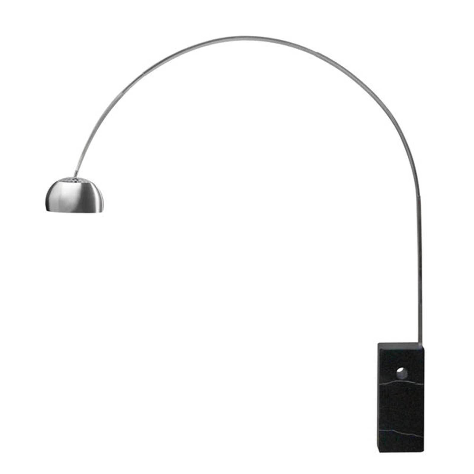 Nova California Iconic 95in 1-Light Arc Floor Lamp | Mid-Century Brushed Nickel Black Marble | Living Room & Reading | Model 2111805BL