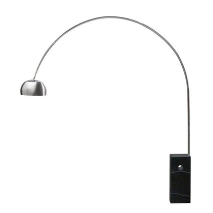 Nova California Iconic 95in 1-Light Arc Floor Lamp | Mid-Century Brushed Nickel Black Marble | Living Room & Reading | Model 2111805BL