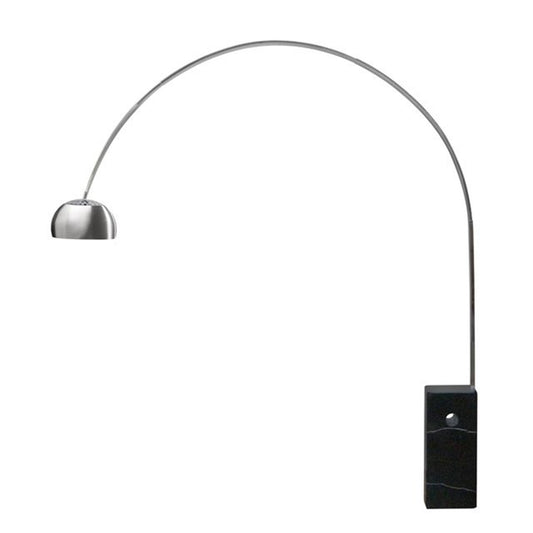 Nova California Iconic 95in 1-Light Arc Floor Lamp | Mid-Century Brushed Nickel Black Marble | Living Room & Reading | Model 2111805BL