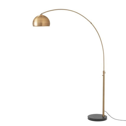 Nova California Float Half-Dome 92in 1-Light Arc Lamp | Modern Weathered Brass Steel Shade | Living Room & Bedroom | 1500 Lumens | Model 2113818WB