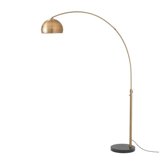 Nova California Float Half-Dome 92in 1-Light Arc Lamp | Modern Weathered Brass Steel Shade | Living Room & Bedroom | 1500 Lumens | Model 2113818WB