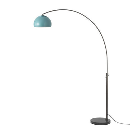 Nova California Float Half Dome 92in 1-Light Arc Lamp | Modern Pool Blue Steel | Living Room & Home Office | 68 x 18 x 92 in | Model 2113820BL