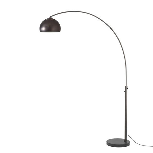 Nova California Float Half Dome 92in 1-Light Arc Lamp | Modern Black Nickel Steel | Living Room & Home Office | 68 x 18 x 92 in | Model 2113820BN