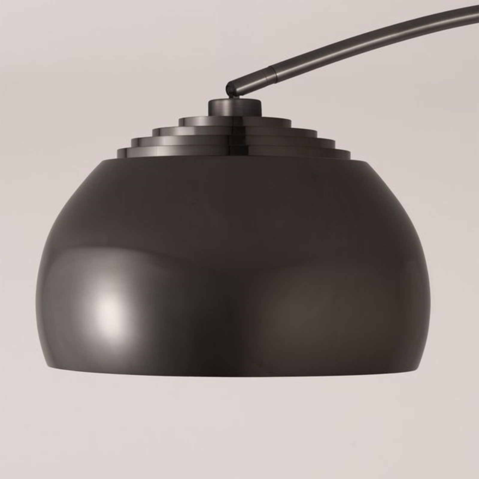 Nova California Float Half Dome 92in 1-Light Arc Lamp | Modern Black Nickel Steel | Living Room & Home Office | 68 x 18 x 92 in | Model 2113820BN