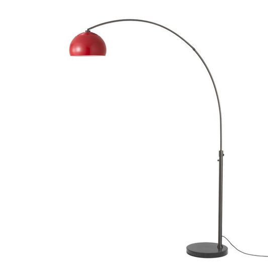 Nova California Float Half Dome 92in 1-Light Arc Lamp | Industrial Crimson Red Steel and Black Nickel | Living Room & Reading Nook | Model 2113820CR