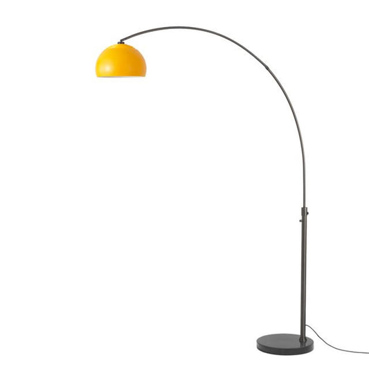 Nova California Float Half Dome 92in 1-Light Arc Lamp | Industrial Mustard Steel and Black Nickel | Living Room & Reading Nook | Model 2113820MU