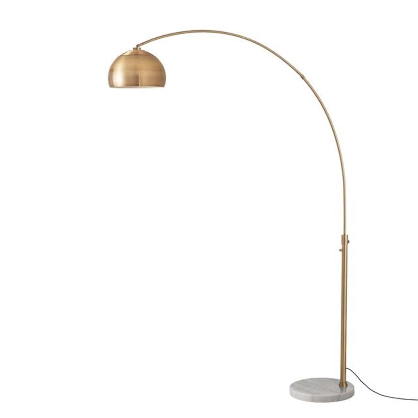 Nova California Float 92in 1-Light Arc Lamp | Industrial Weathered Brass Steel and Burlap Linen Shade | Living Room & Home Office | Model 2113821WB