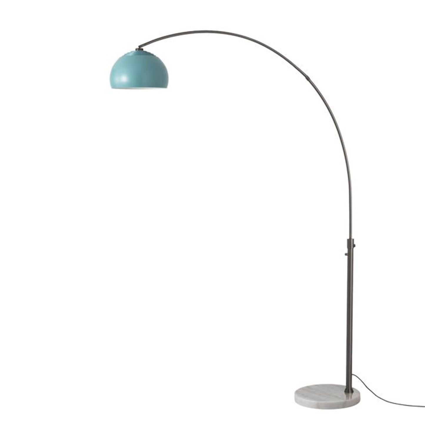 Nova California Float Half Dome 92in 1-Light Arc Lamp | Modern Pool Blue Steel Shade and Black Nickel Body | Living Room & Reading | Model 2113823BL