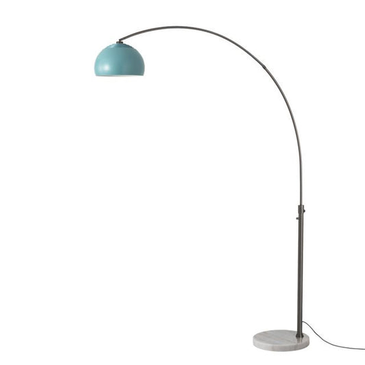 Nova California Float Half Dome 92in 1-Light Arc Lamp | Modern Pool Blue Steel Shade and Black Nickel Body | Living Room & Reading | Model 2113823BL