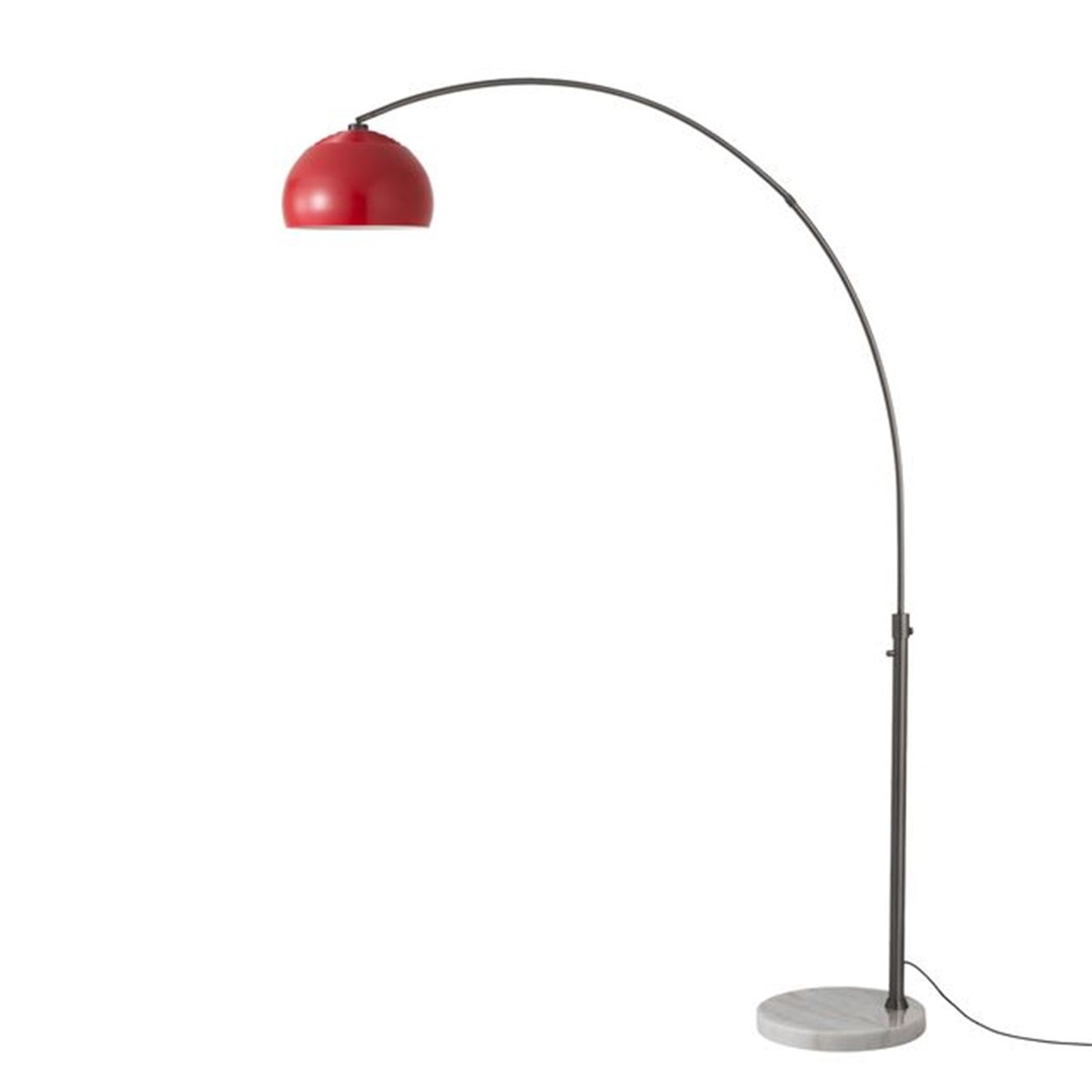 Nova California Float Half Dome 92in 1-Light Arc Lamp | Modern Crimson Red Steel Shade and Black Nickel Body | Living Room & | Model 2113823CR