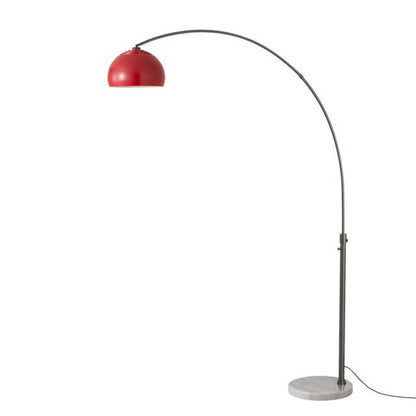 Nova California Float Half Dome 92in 1-Light Arc Lamp | Modern Crimson Red Steel Shade and Black Nickel Body | Living Room & | Model 2113823CR