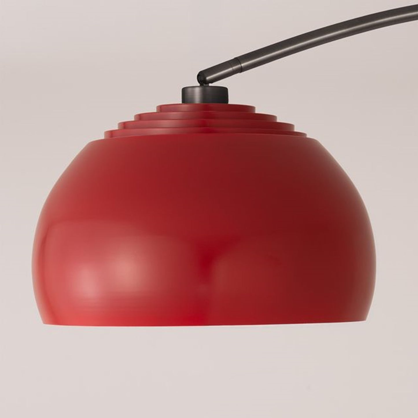 Nova California Float Half Dome 92in 1-Light Arc Lamp | Modern Crimson Red Steel Shade and Black Nickel Body | Living Room & | Model 2113823CR