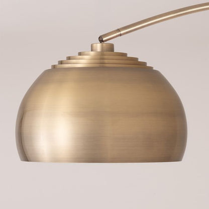Nova California Float 92in 1-Light Arc Lamp | Modern Weathered Brass Steel Shade | Living Room & Home Office | 68 x 18 x 92 in | Model 2113824WB