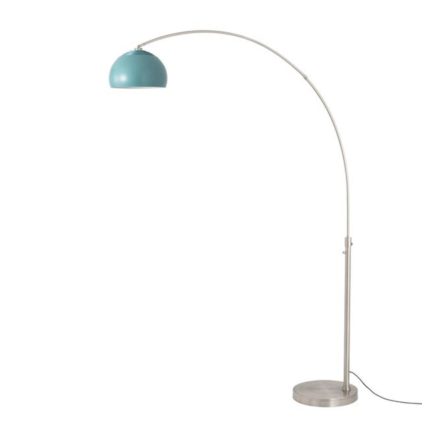 Nova California Float Half Dome 92in 1-Light Arc Lamp | Modern Pool Blue Steel Shade | Living Room & Reading Nook | 68 x 18 x 92 in | Model 2113825BL