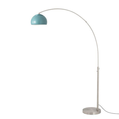 Nova California Float Half Dome 92in 1-Light Arc Lamp | Modern Pool Blue Steel Shade | Living Room & Reading Nook | 68 x 18 x 92 in | Model 2113825BL