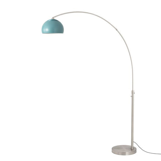 Nova California Float Half Dome 92in 1-Light Arc Lamp | Modern Pool Blue Steel Shade | Living Room & Reading Nook | 68 x 18 x 92 in | Model 2113825BL