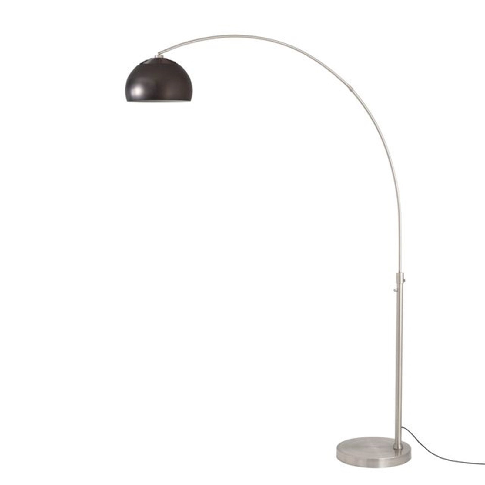 Nova California Float Half Dome 92in 1-Light Arc Lamp | Modern Black Nickel Steel Shade | Living Room & Reading Nook | Model 2113825BN