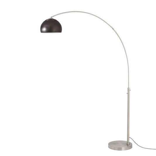 Nova California Float Half Dome 92in 1-Light Arc Lamp | Modern Black Nickel Steel Shade | Living Room & Reading Nook | Model 2113825BN