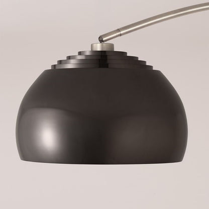 Nova California Float Half Dome 92in 1-Light Arc Lamp | Modern Black Nickel Steel Shade | Living Room & Reading Nook | Model 2113825BN